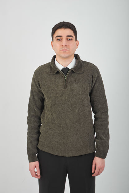 Olive Green Sweater Quarter Zip