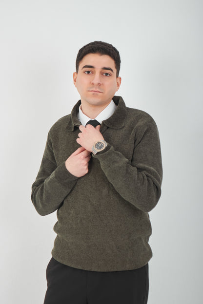 Olive Green Sweater Quarter Zip