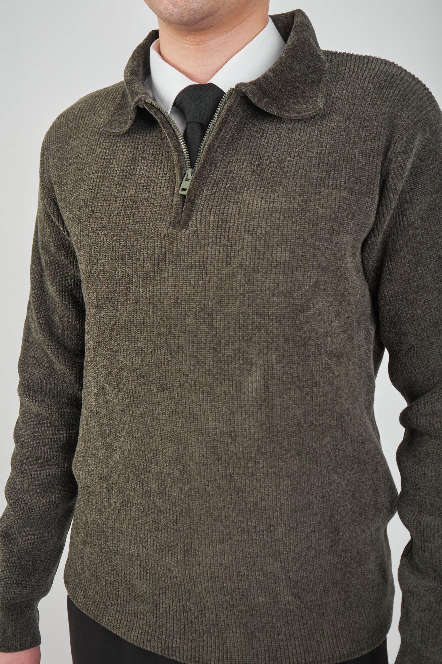 Olive Green Sweater Quarter Zip