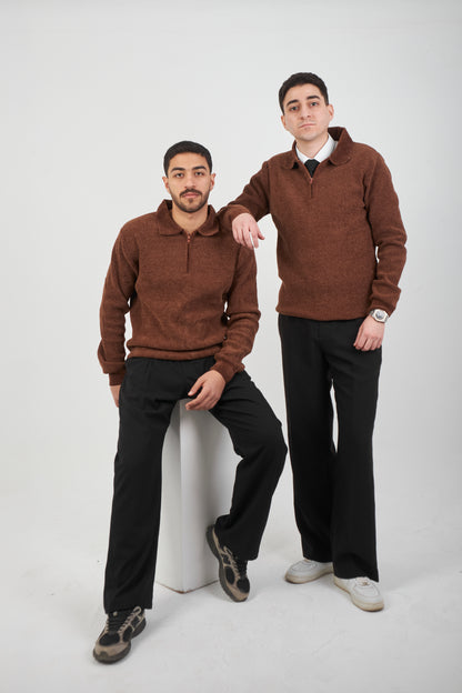 Brown Sweater Quarter Zip